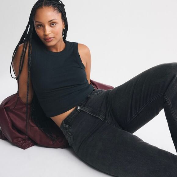 Abercrombie & Fitch Curve Love Ultra High Rise 90s Straight Jeans sz 26 Vent Hem - Picture 2 of 16